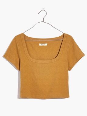 Madewell Westville Short Sleeve Crop Tee | Color: Gold/Yellow | Size: Medium